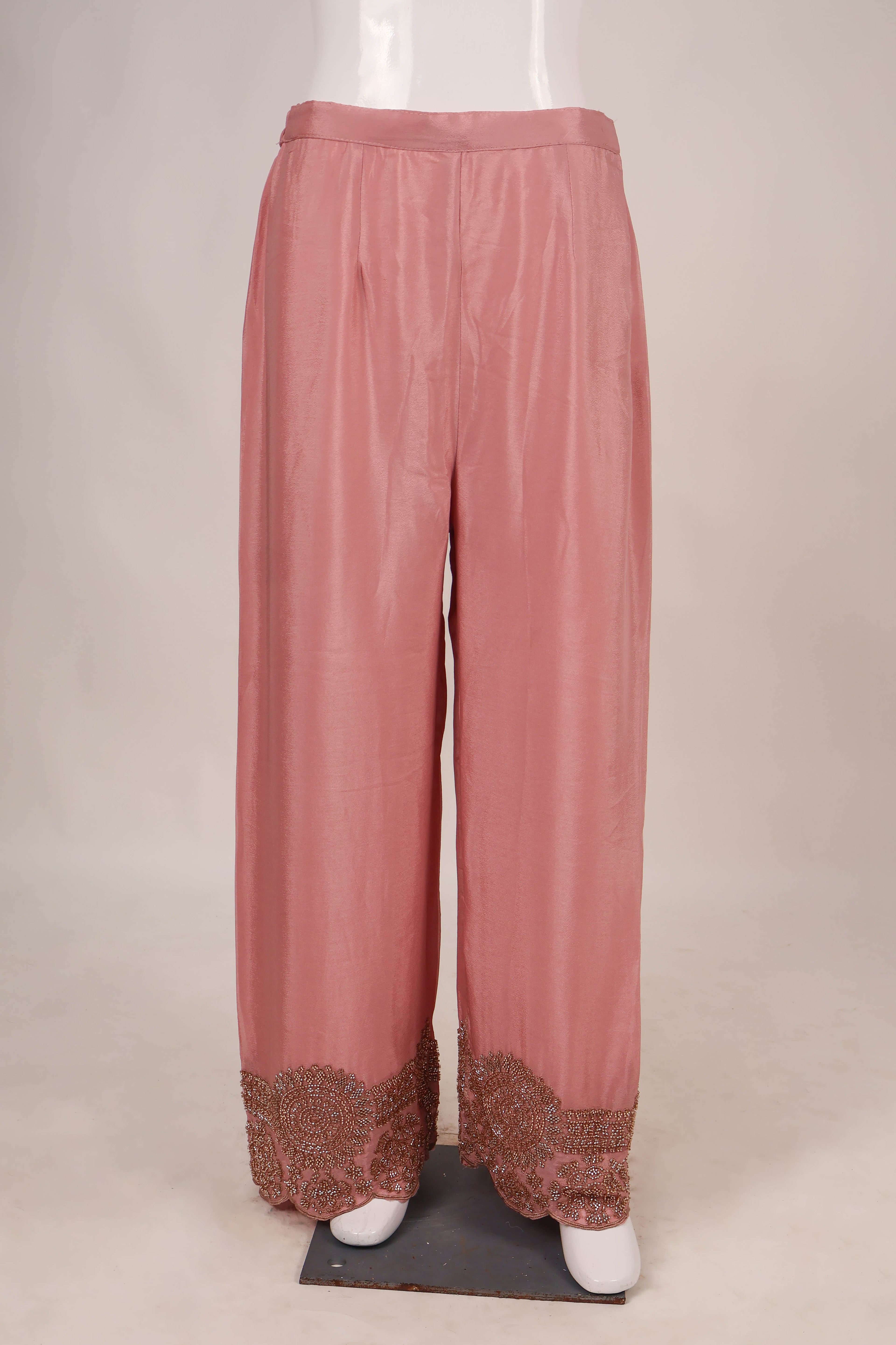 Dusty Rose Heavily Embellished Palazzo Set