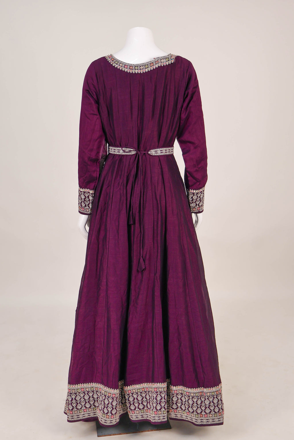 Silk Anarkali Gown with Kashmiri-Inspired Dupatta