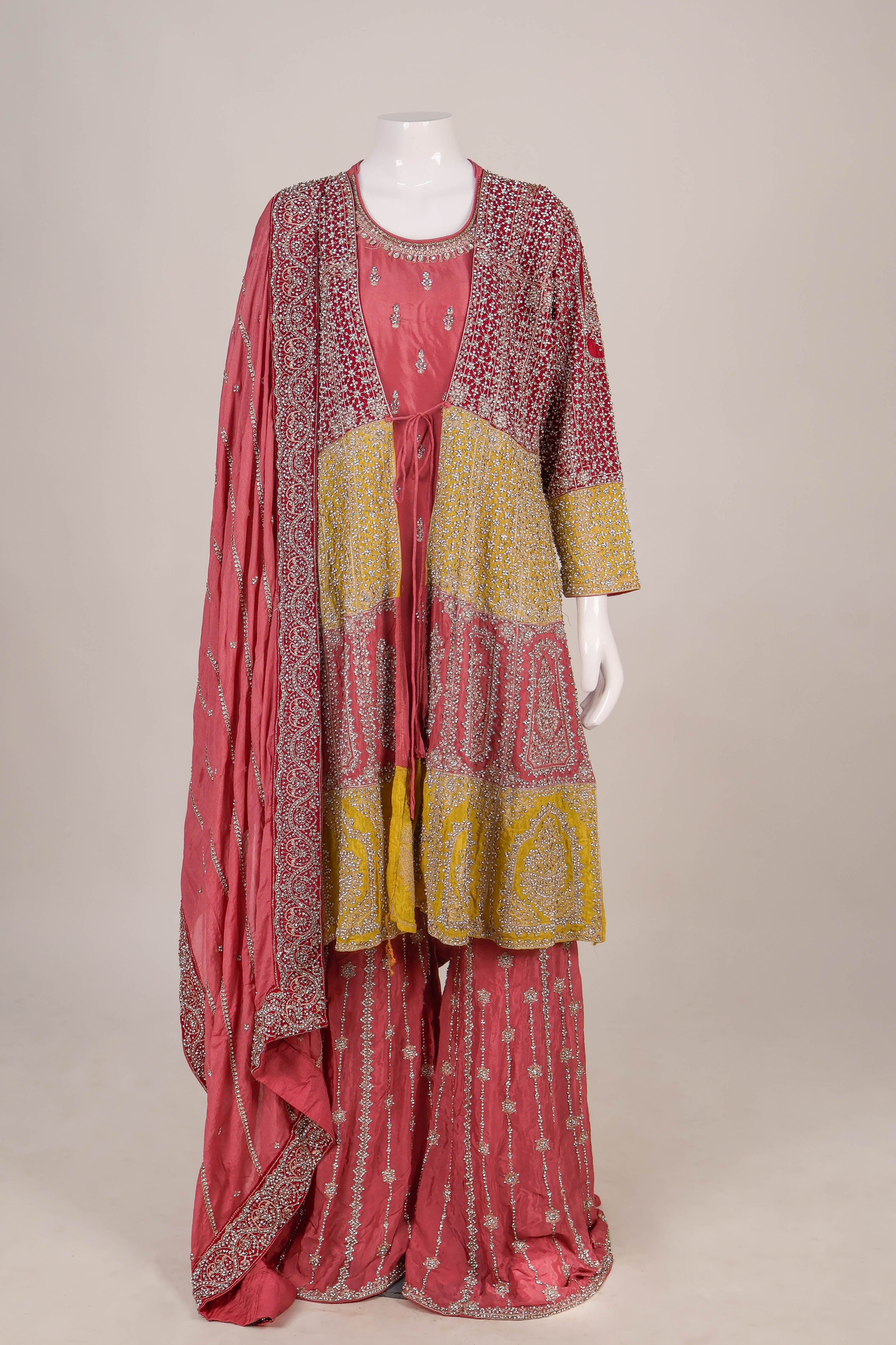 Embroidered 4-Piece Sharara Set with Statement Jacket