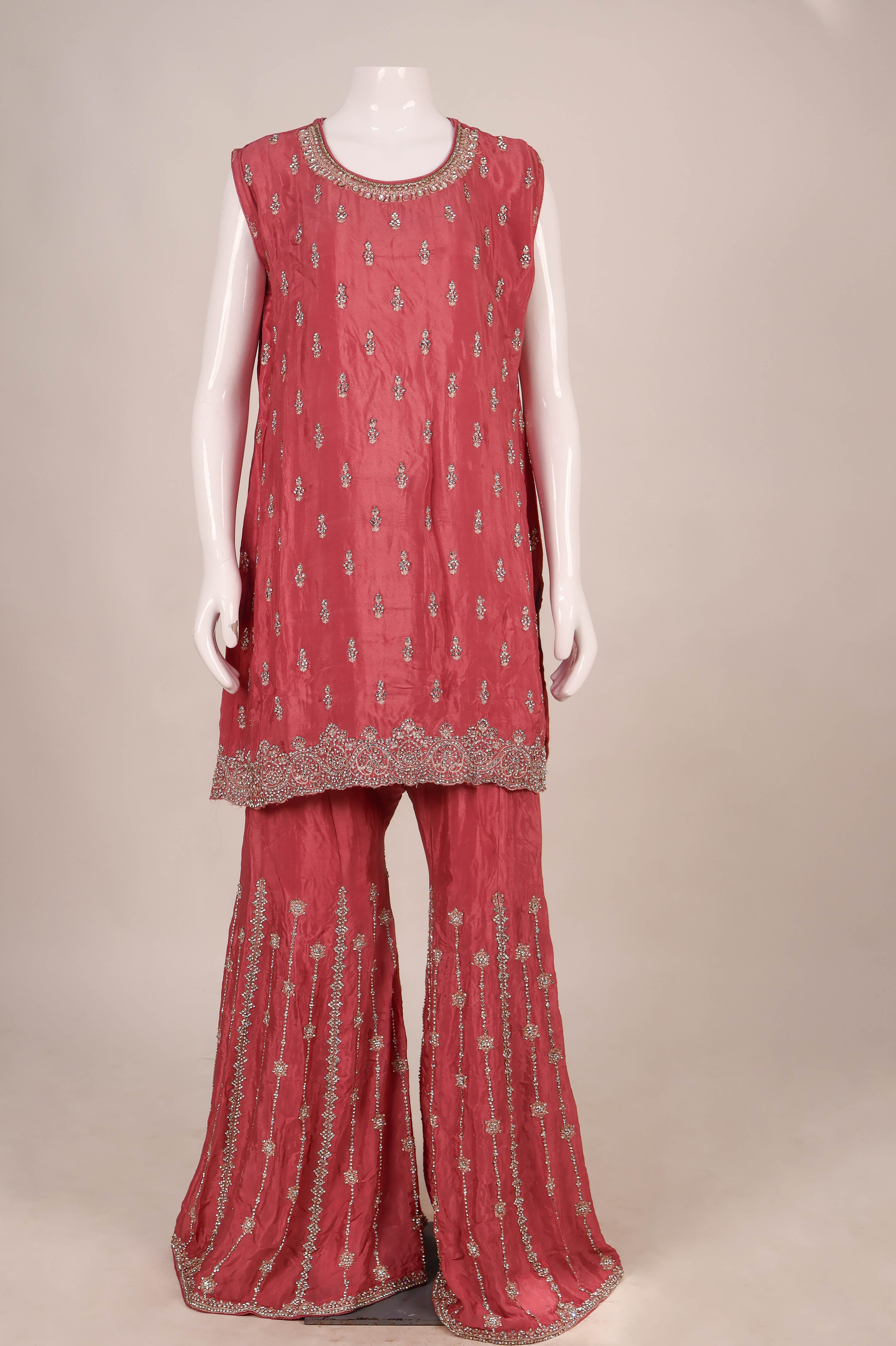 Embroidered 4-Piece Sharara Set with Statement Jacket