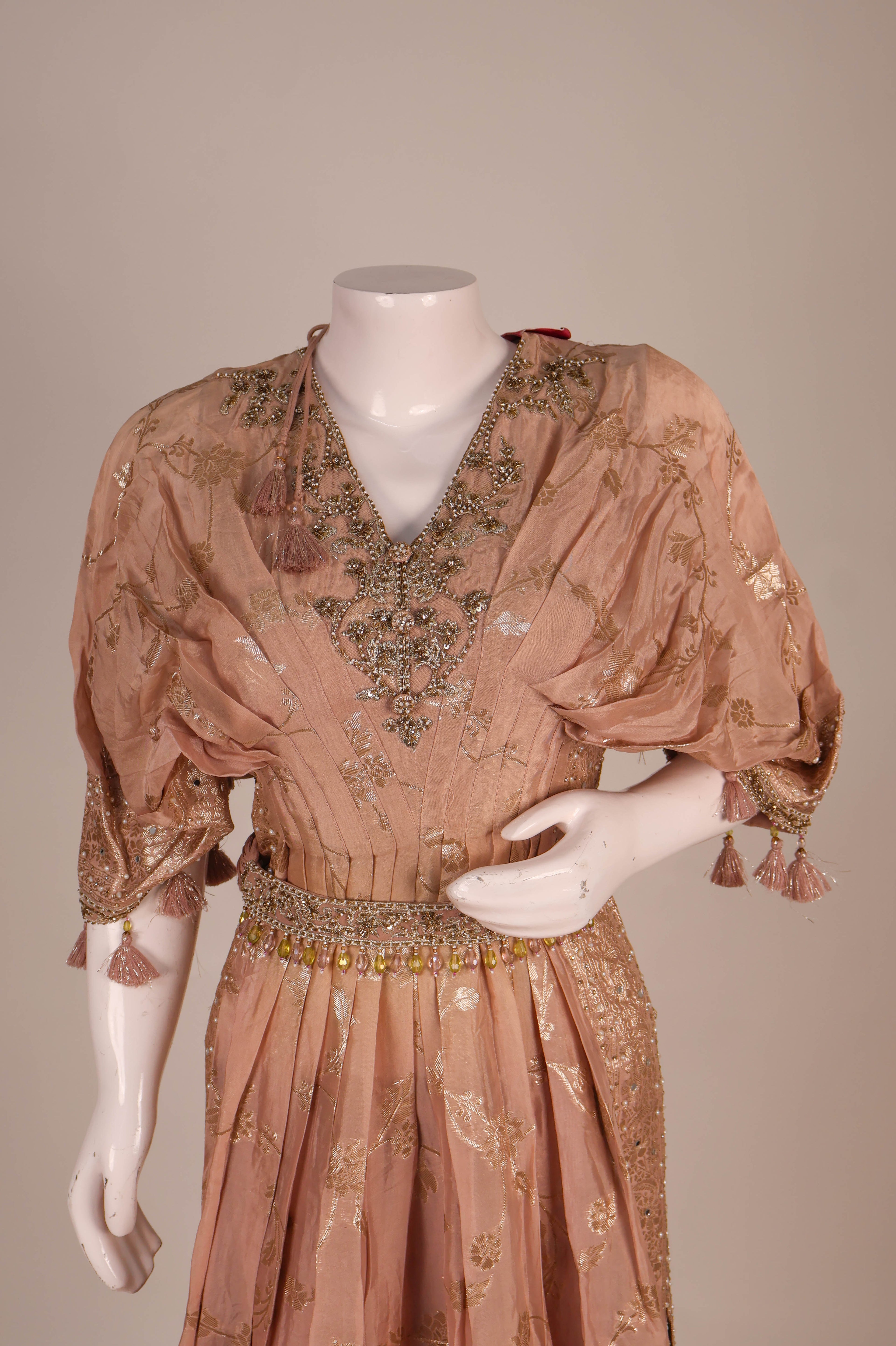 Pastel Peach & Silver Heavy Hand-Embroidered Sharara Suit
