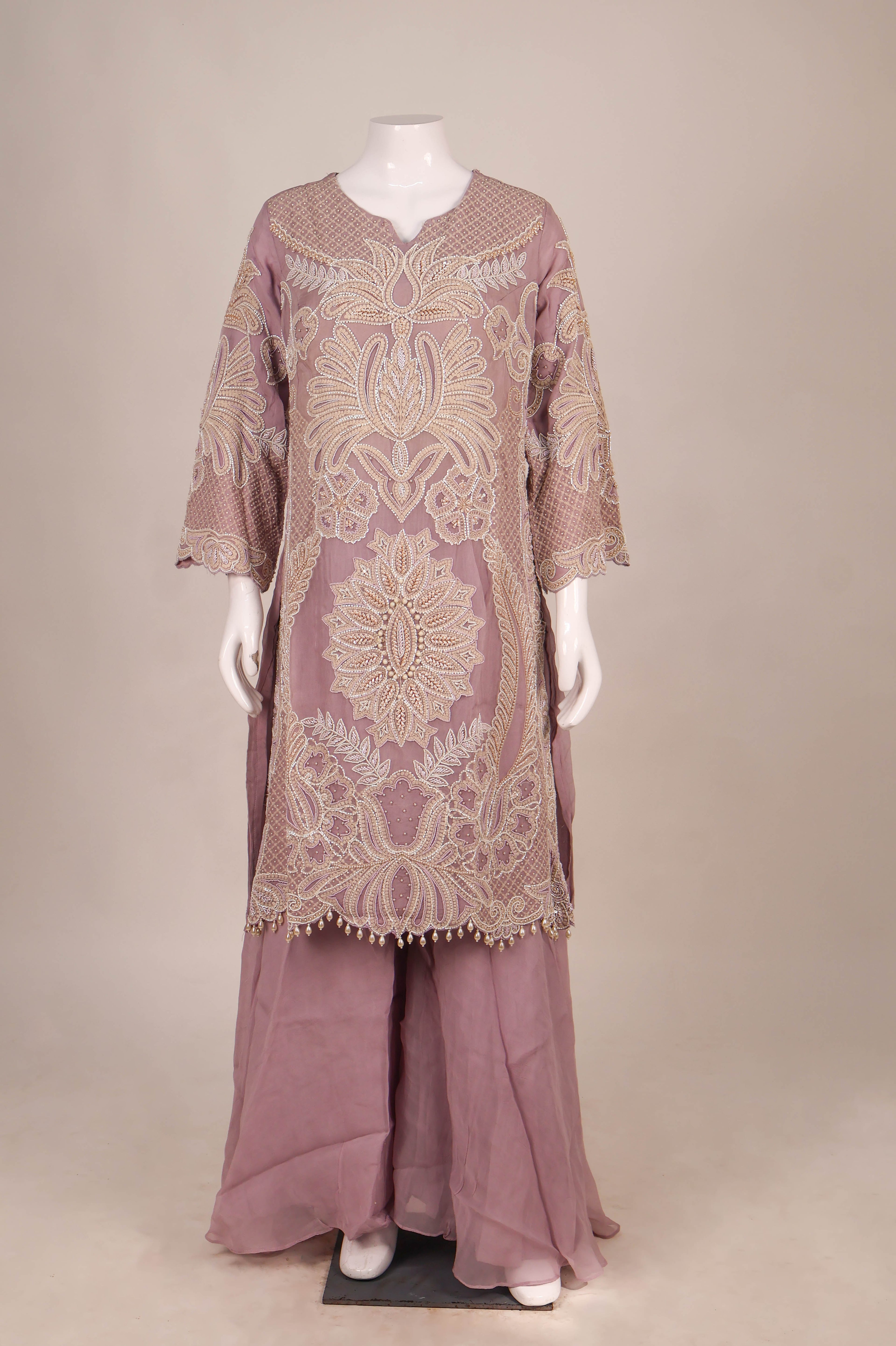 Embroidered Sharara Suit Set