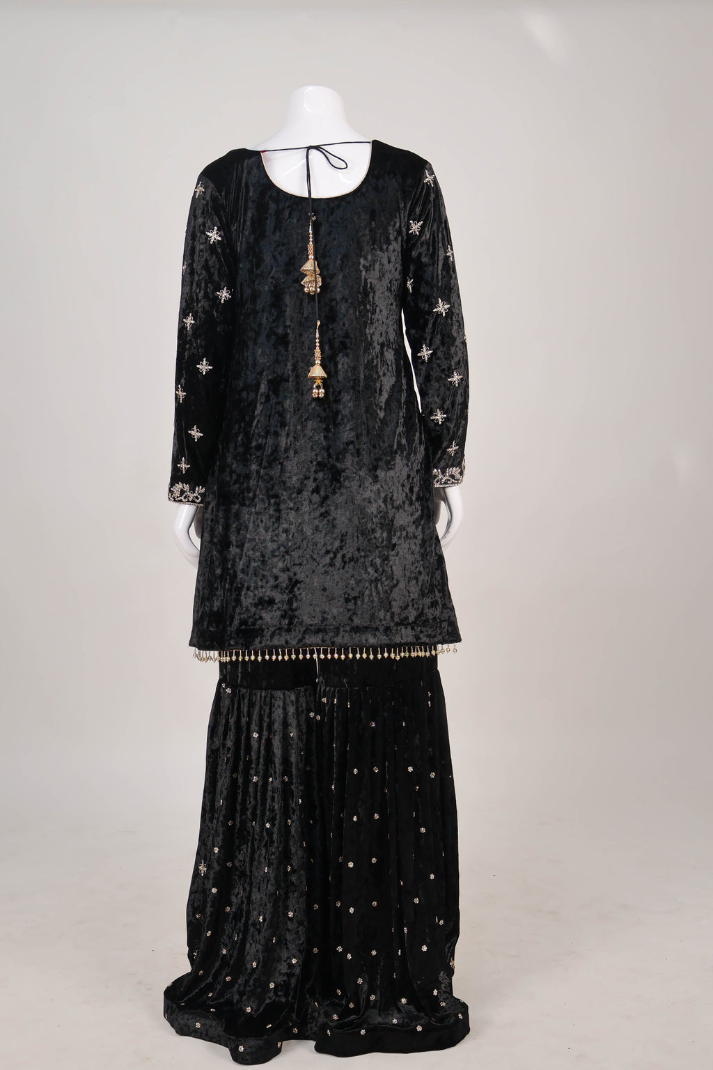 Midnight Velvet Embroidered Gharara Set