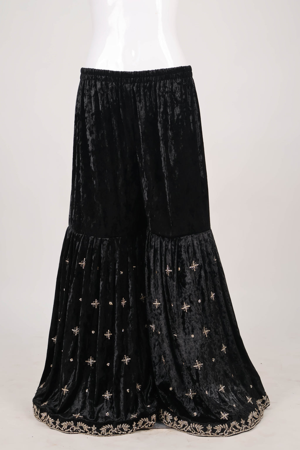 Midnight Velvet Embroidered Gharara Set