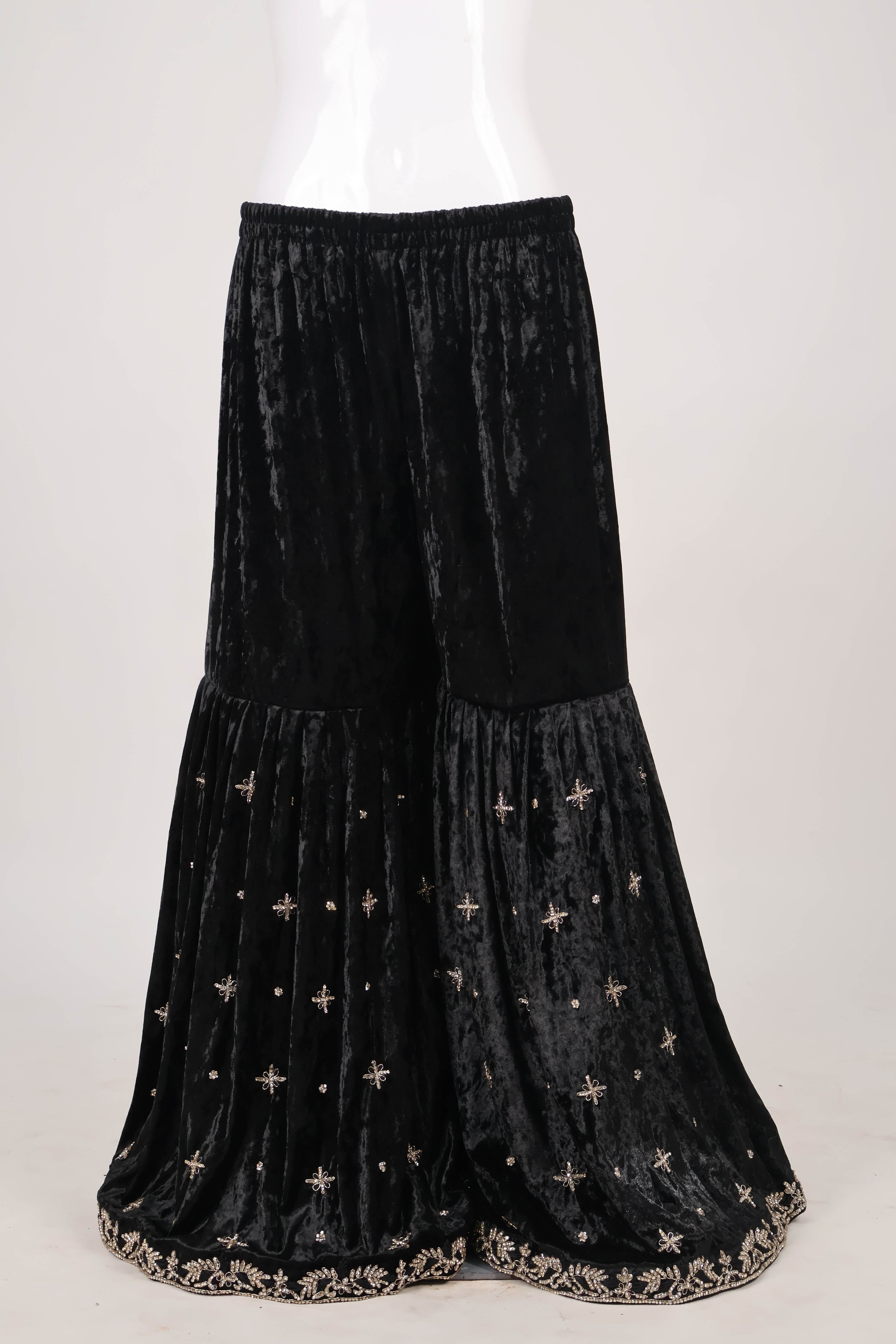 Midnight Velvet Embroidered Gharara Set