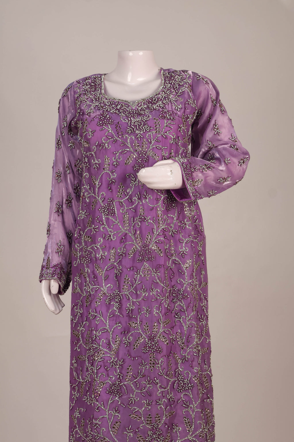 Lavender Blossom Organza Sharara Set