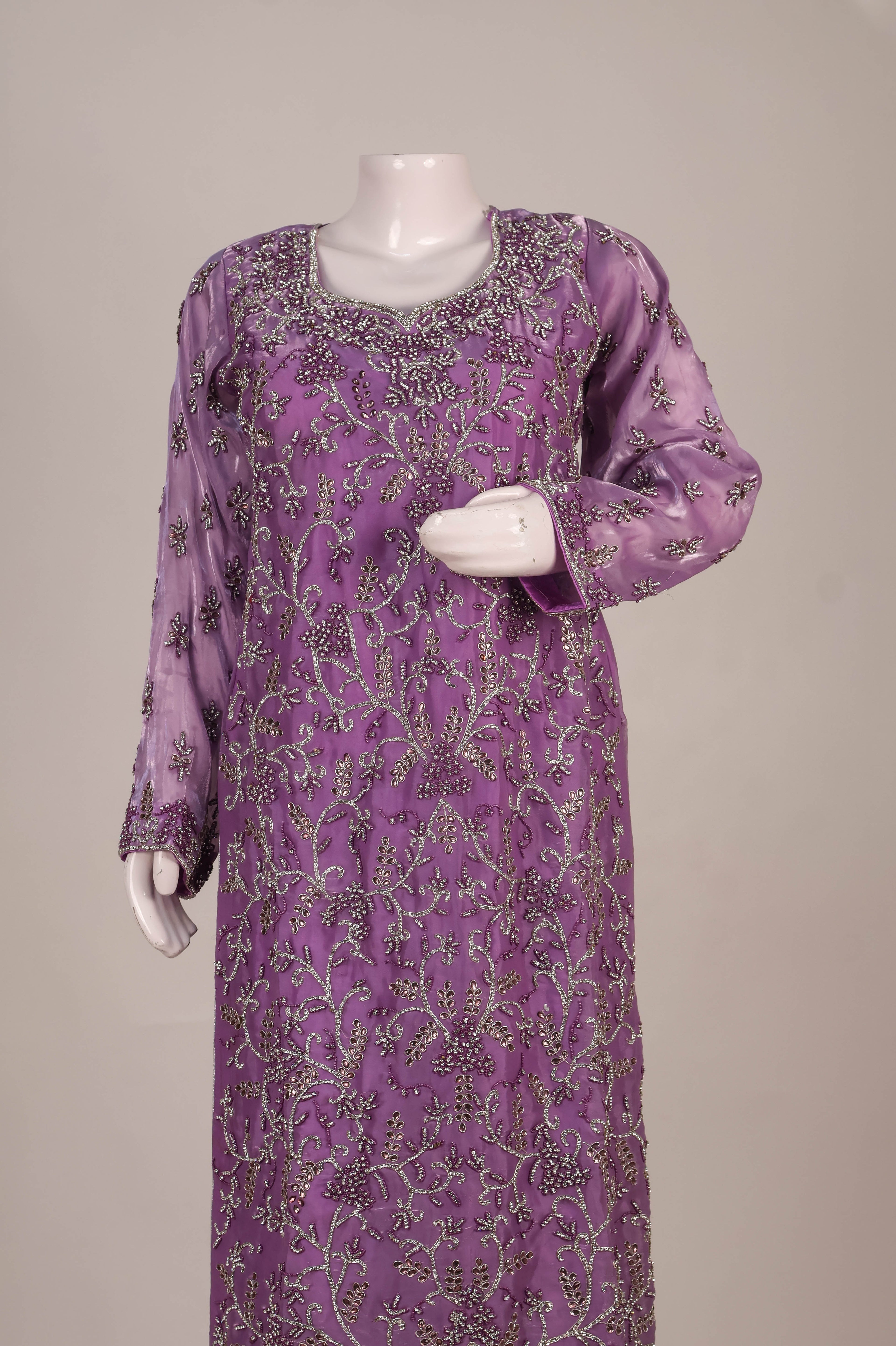 Lavender Blossom Organza Sharara Set
