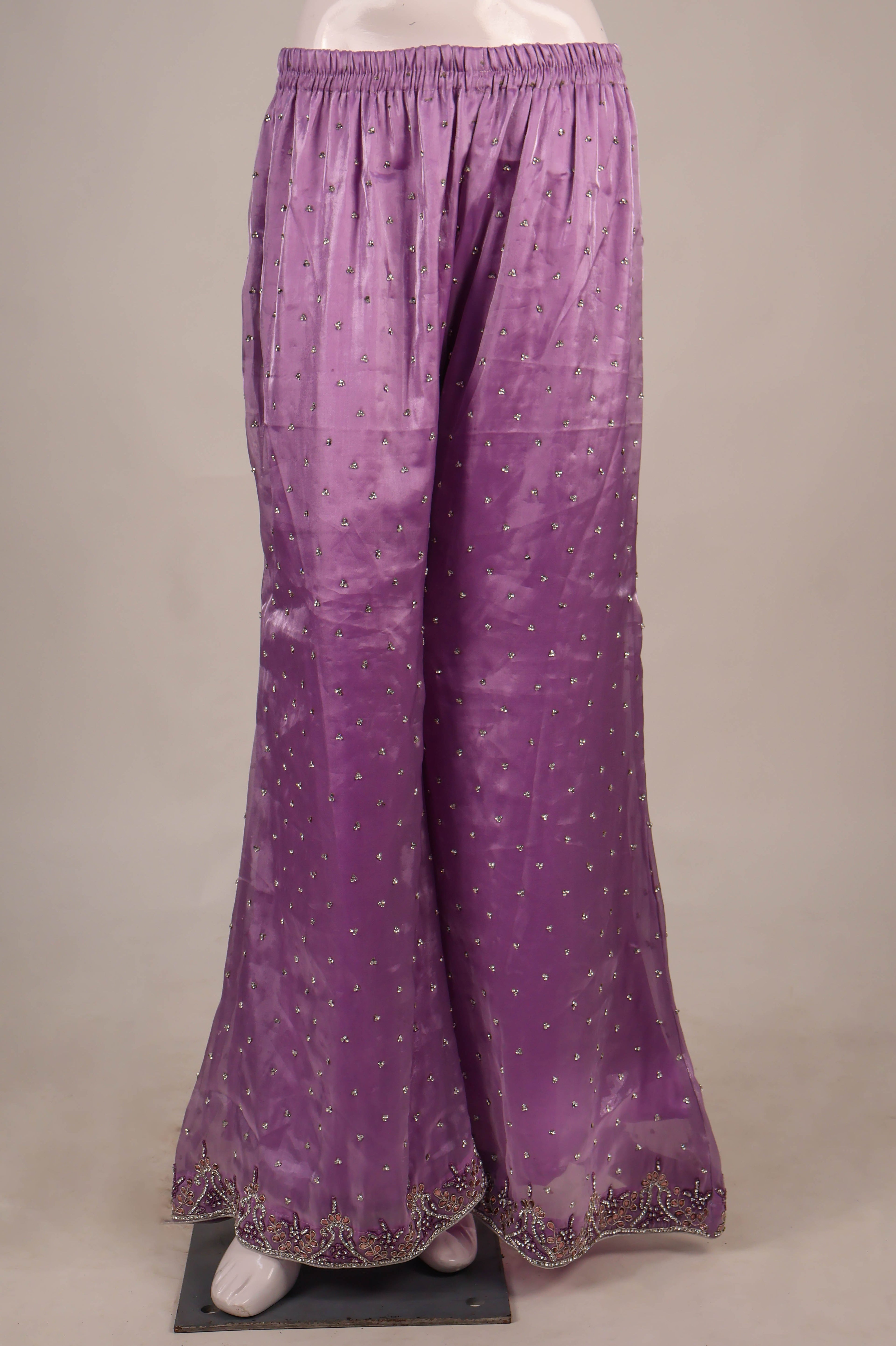 Lavender Blossom Organza Sharara Set