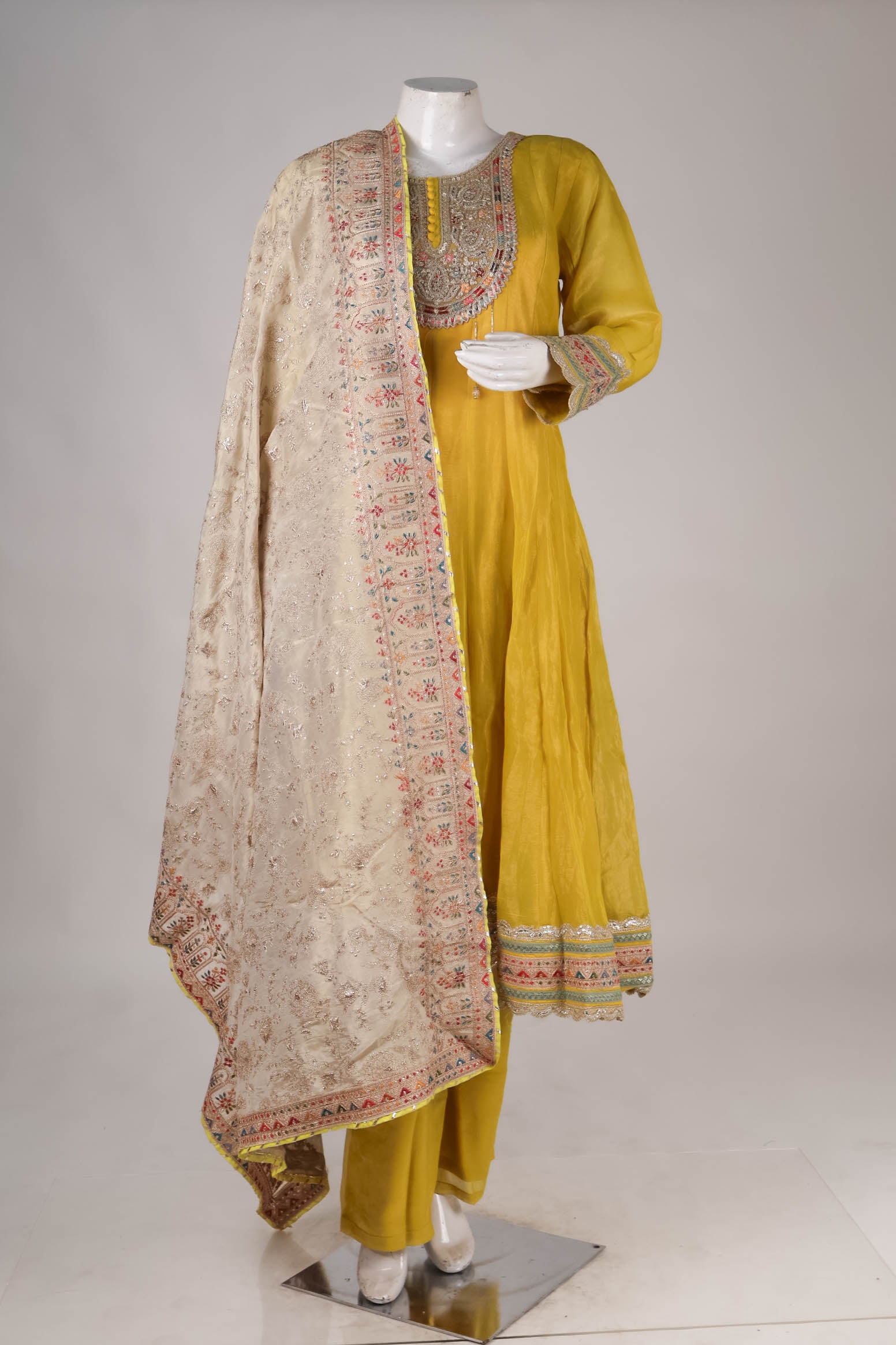 Mustard Yellow Anarkali Suit Set