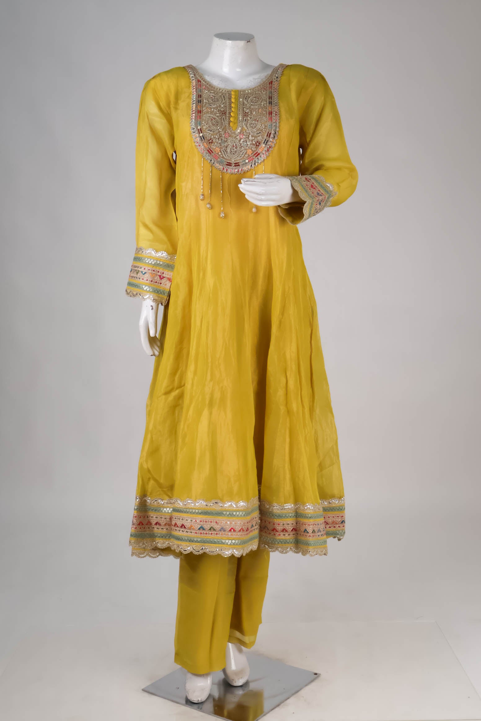 Mustard Yellow Anarkali Suit Set