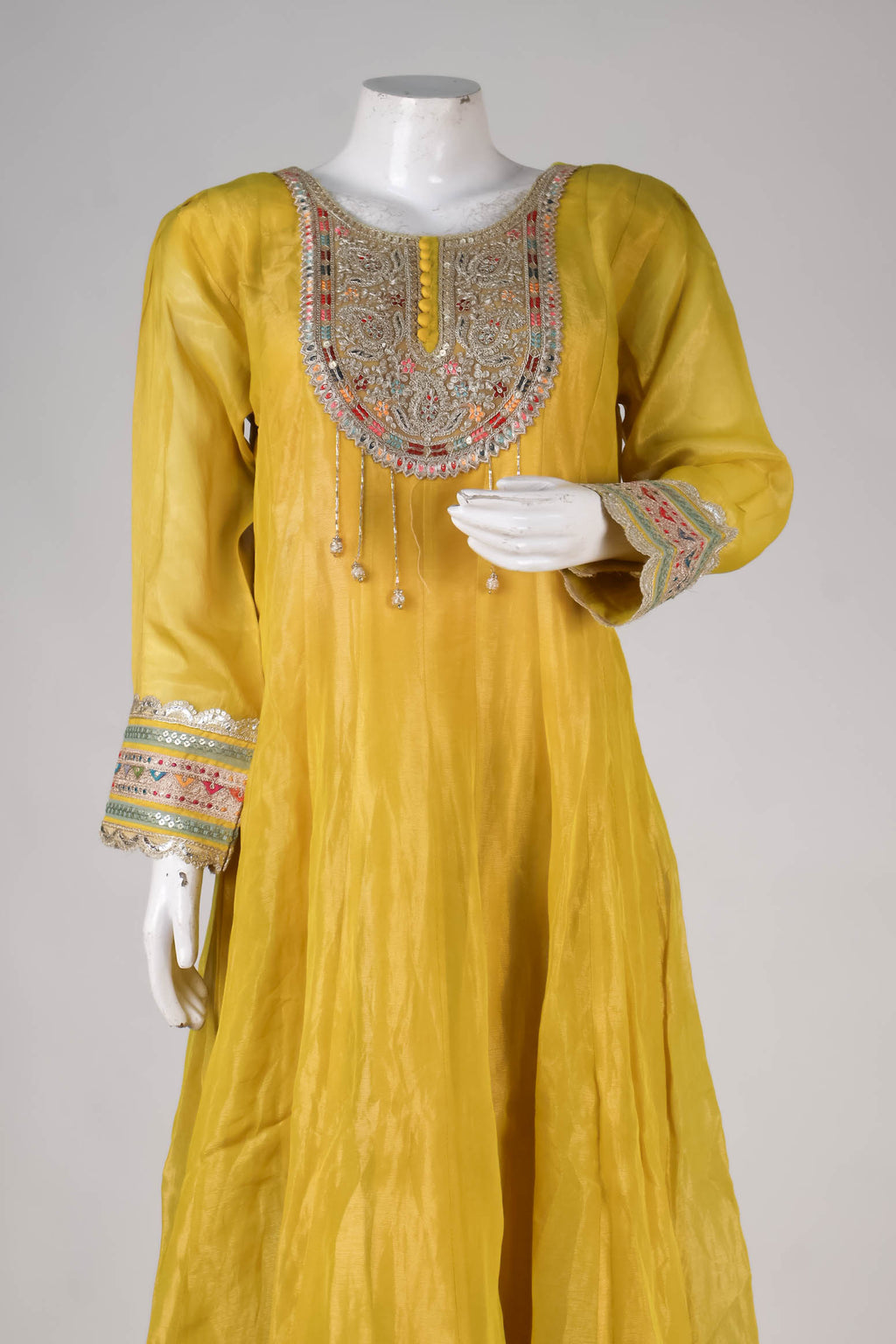 Mustard Yellow Anarkali Suit Set