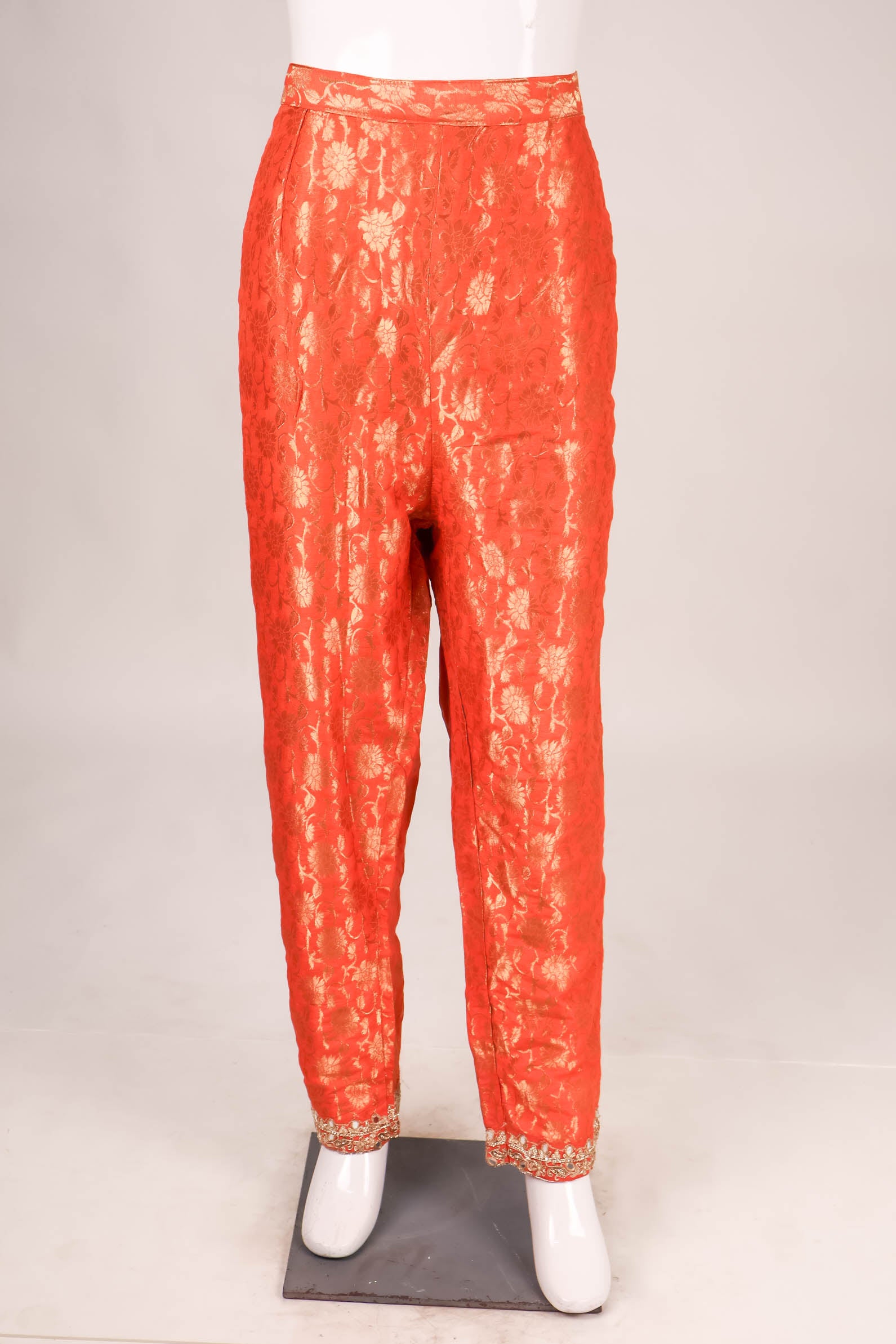 Orange Mirror Work Kurta Set