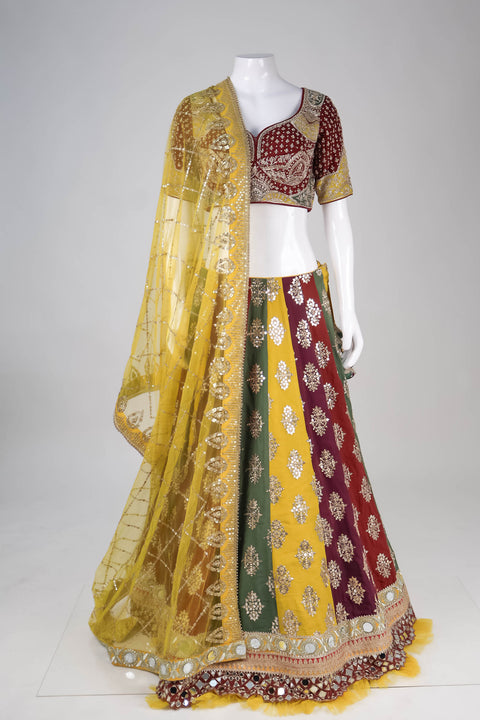 Multi-Color Paneled Gota Patti Lehenga Choli