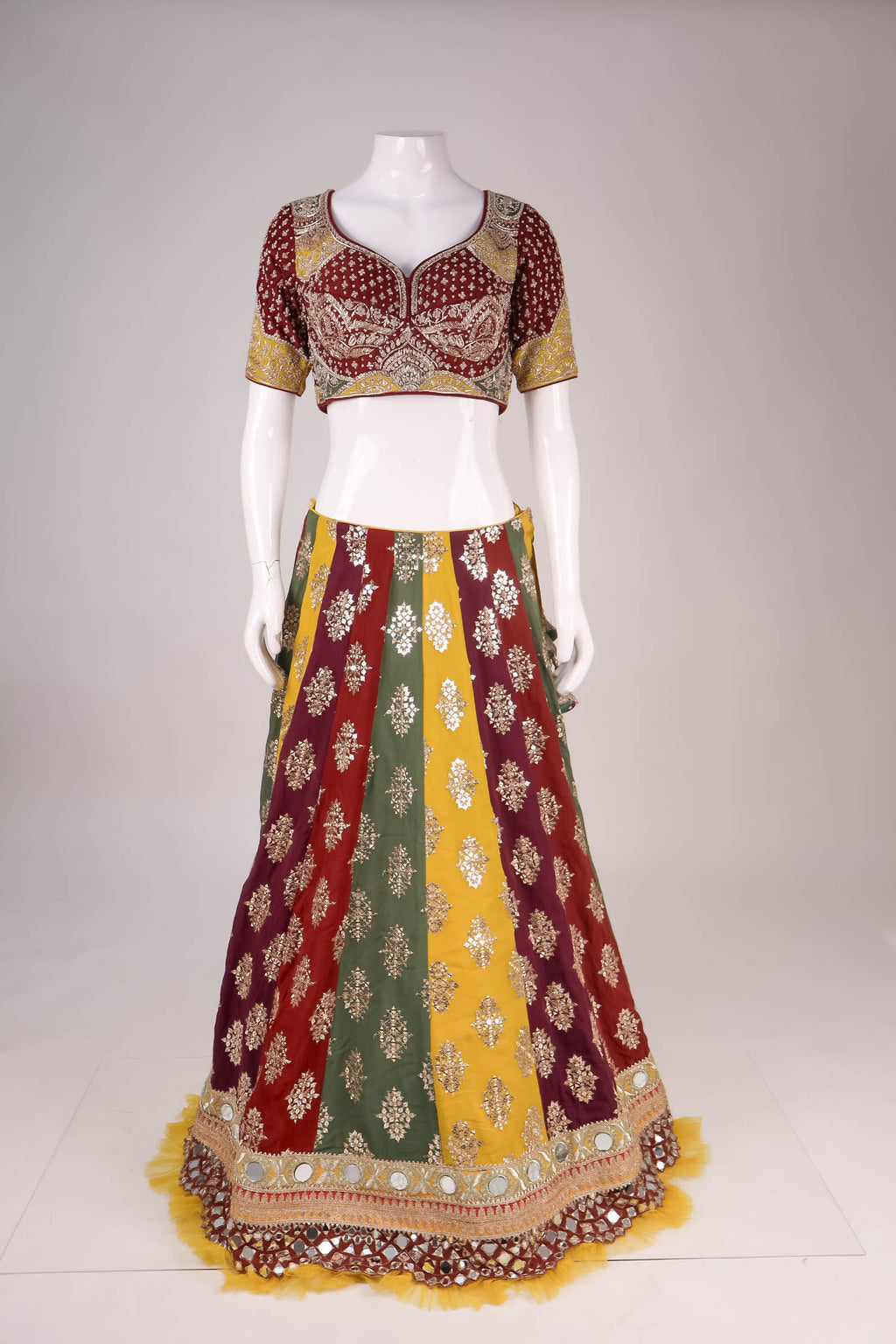 Multi-Color Paneled Gota Patti Lehenga Choli