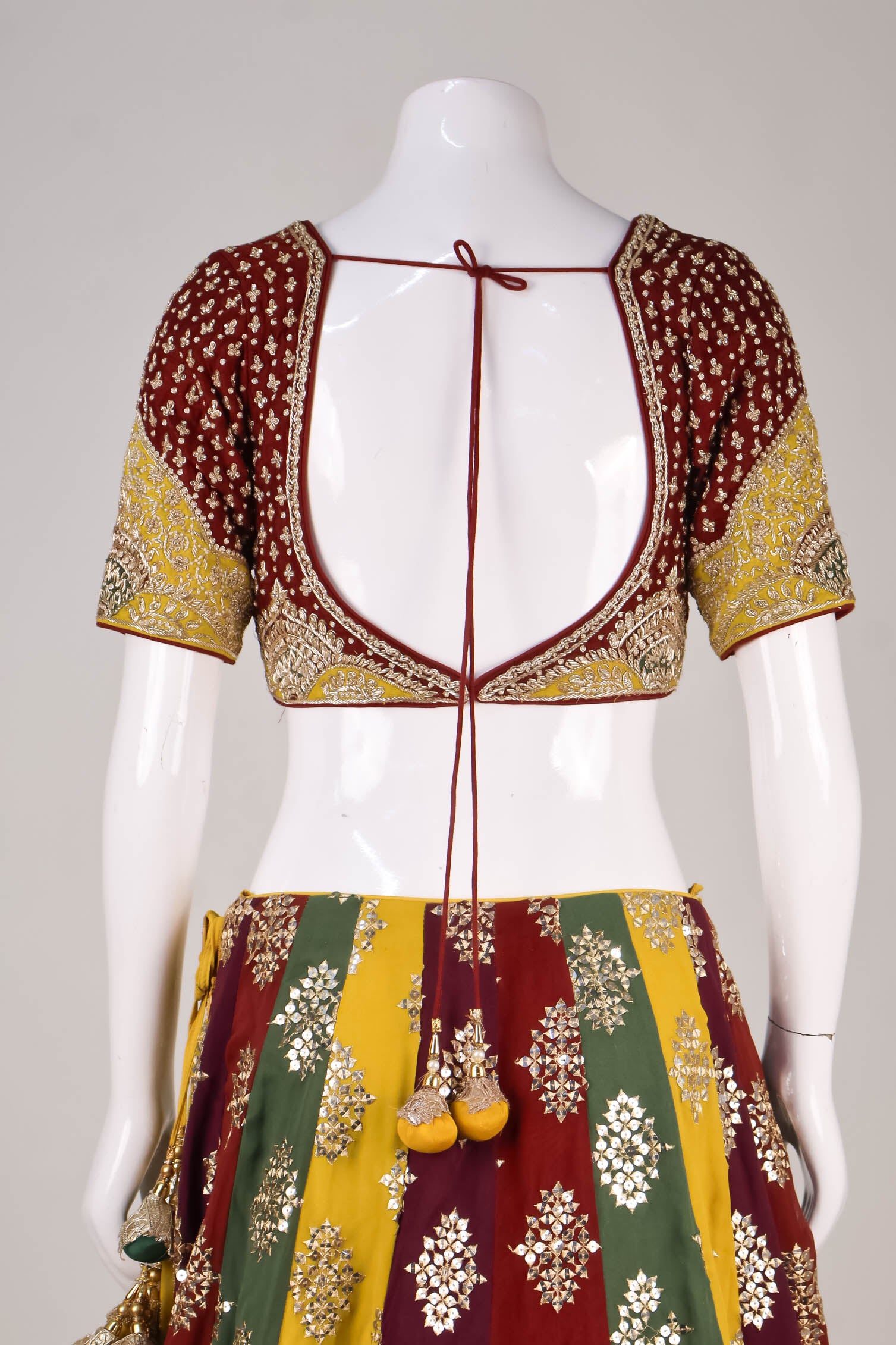 Multi-Color Paneled Gota Patti Lehenga Choli