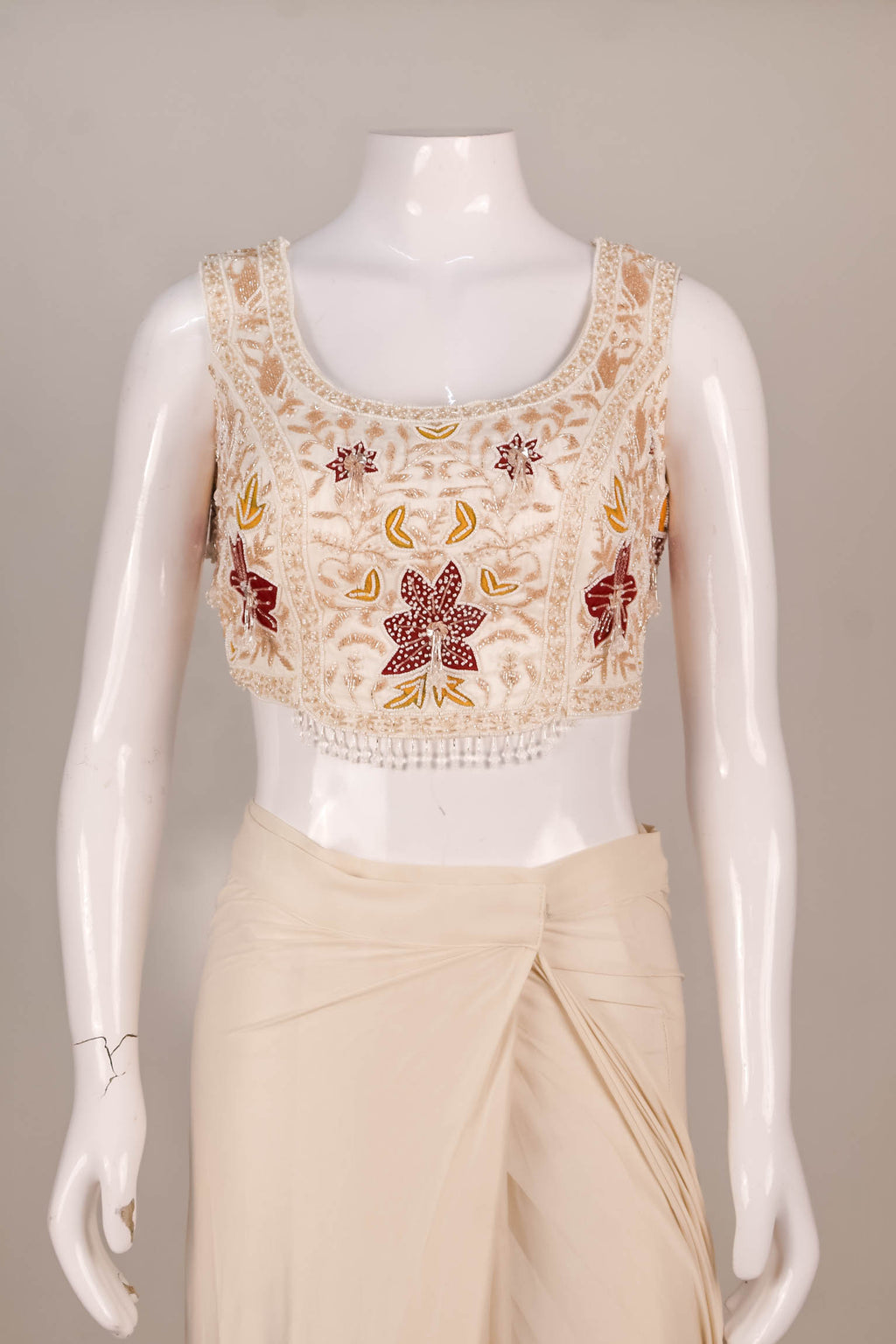 Saree with Pearlescent Illusion Blouse