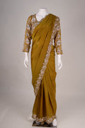 Mustard Gold Silk Saree
