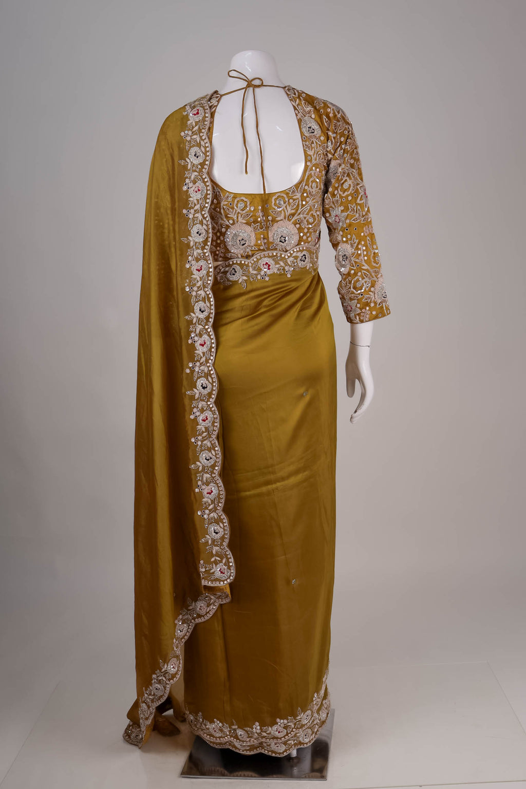 Mustard Gold Silk Saree