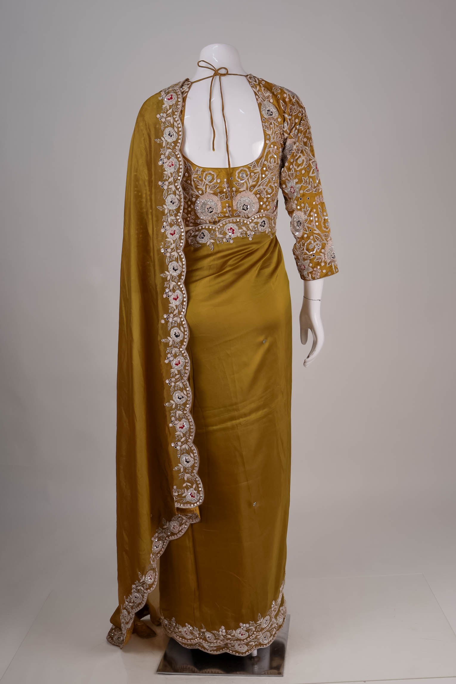 Mustard Gold Silk Saree
